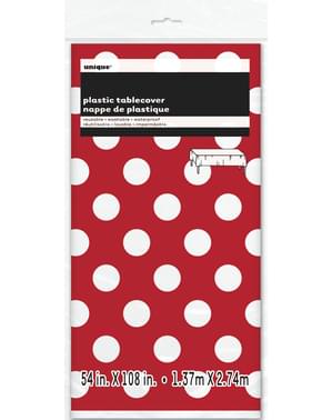 Red Rectangular Table Cover with White Polka Dots - Línea Colores Básicos