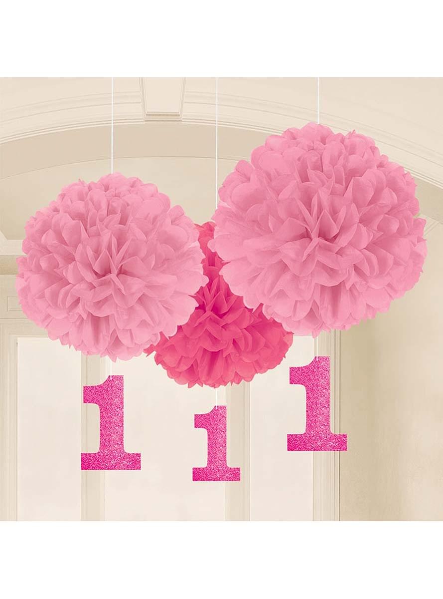 Décoration suspendue rose premier anniversaire