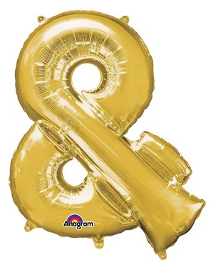 & Tegn folieballon i guld (76 cm)