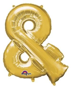 Balão de foil letra & dourado (76cm)