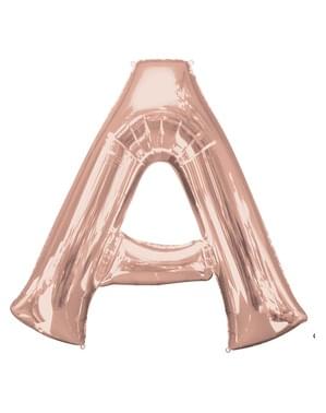 Palloncino foil lettera A oro rosa (86 cm)