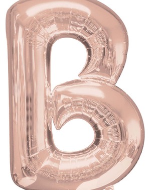 Letter B folieballon in roségoud (86 cm)
