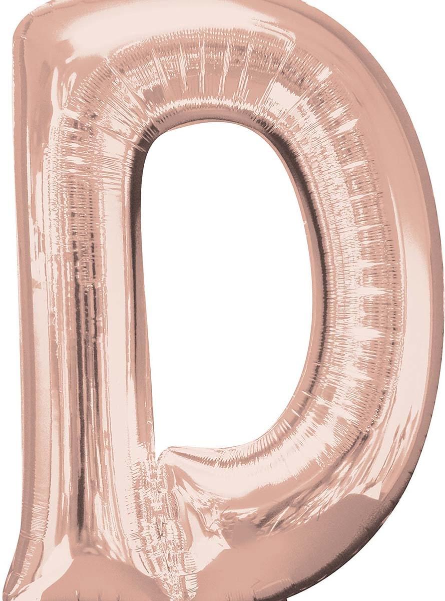 Palloncino foil lettera D oro rosa (83 cm)