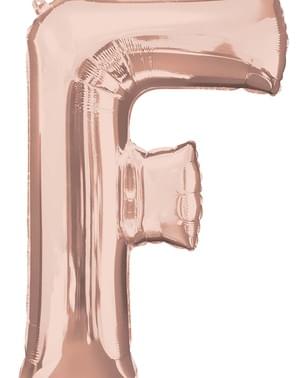 Balon folie litera F roz auriu (81cm)