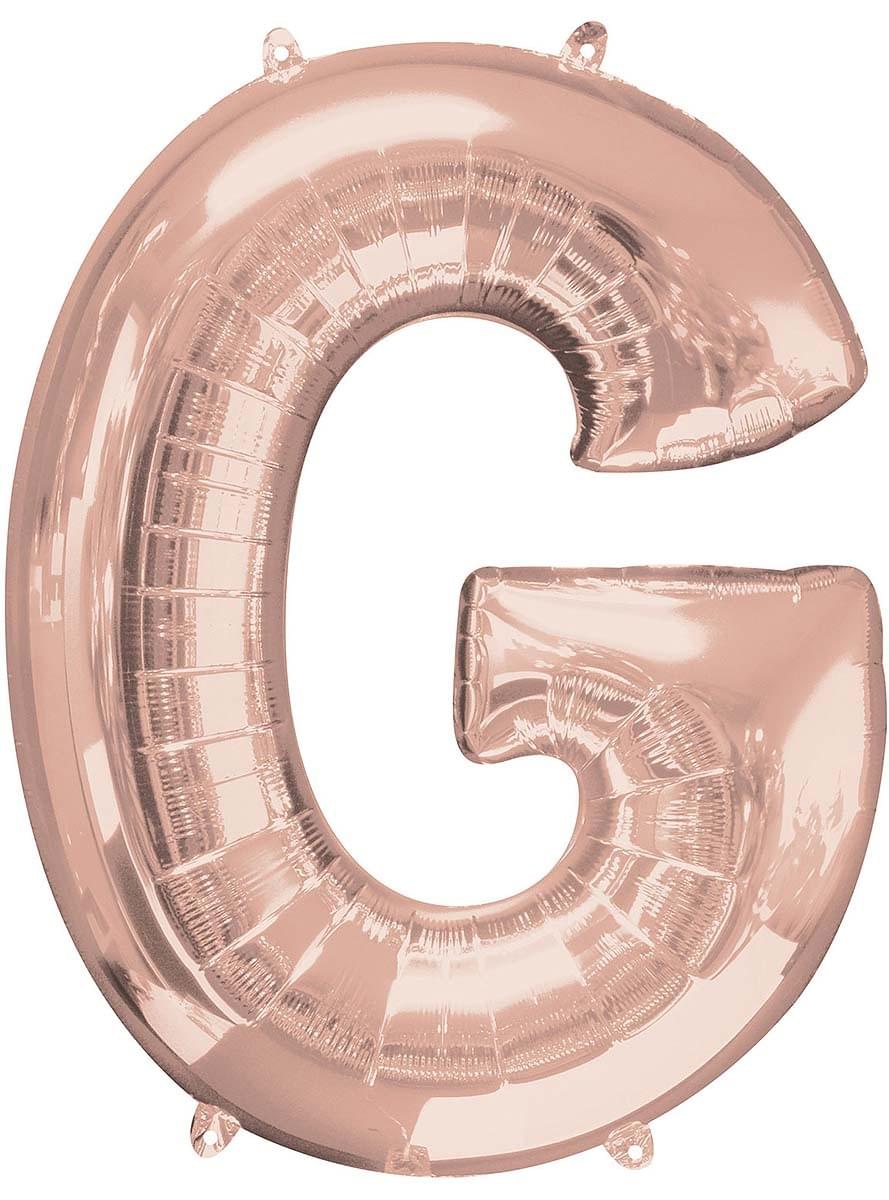 Globo foil písma G zlato rose (81cm)