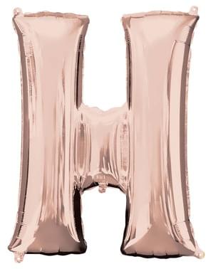 Palloncino foil lettera H oro rosa (81 cm)