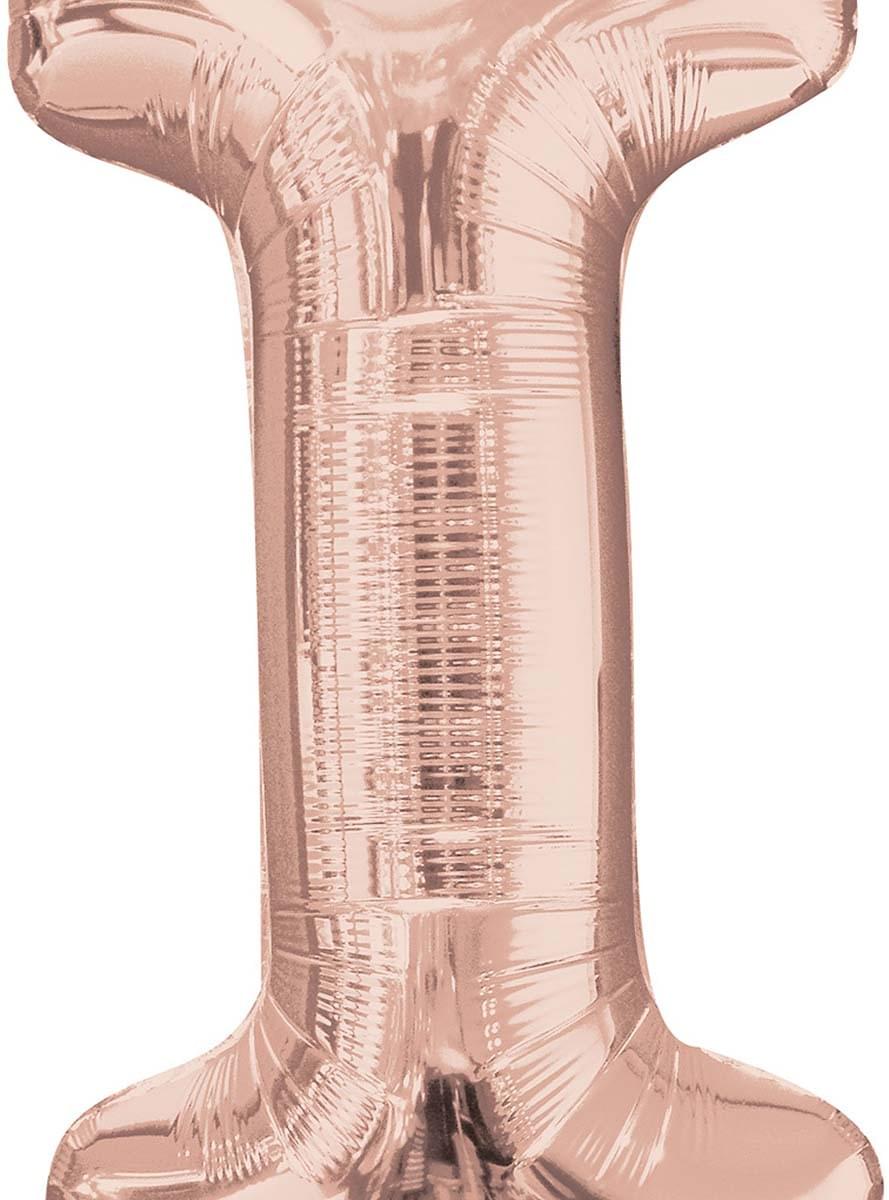 I-Kirjain Folioilmapallo Ruusukultaisena (81cm)