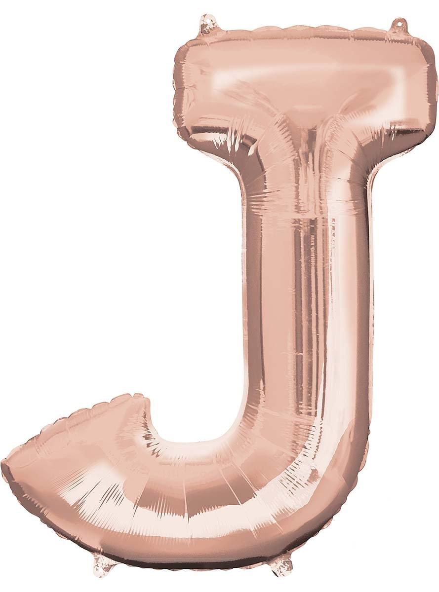 Letter J Foil Balloon in Rose Gold (83cm)