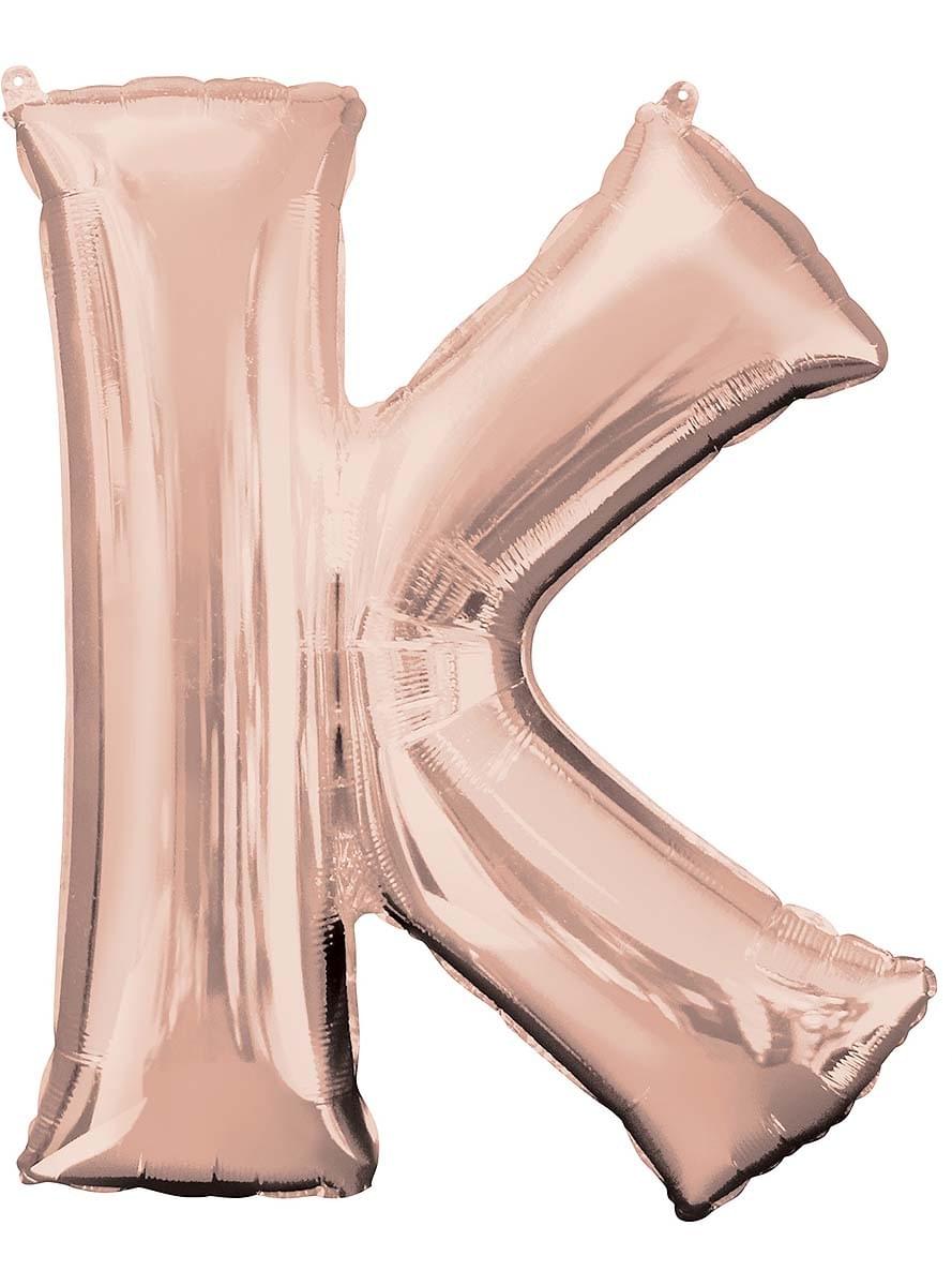 Palloncino foil lettera K oro rosa (83 cm)
