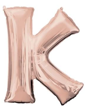 Letter K Foil Balloon in Rose Gold (83cm)