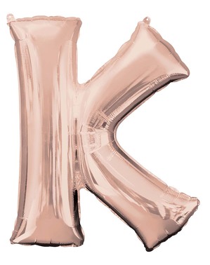 Palloncino foil lettera K oro rosa (83 cm)