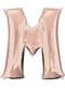 Bokstaven M folieballong i rosagull (83cm)