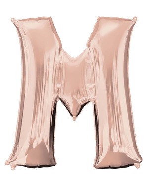 Balon folie litera M roz auriu (83cm)