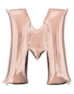 Letter M Foil Balloon in Rose Gold (83cm)