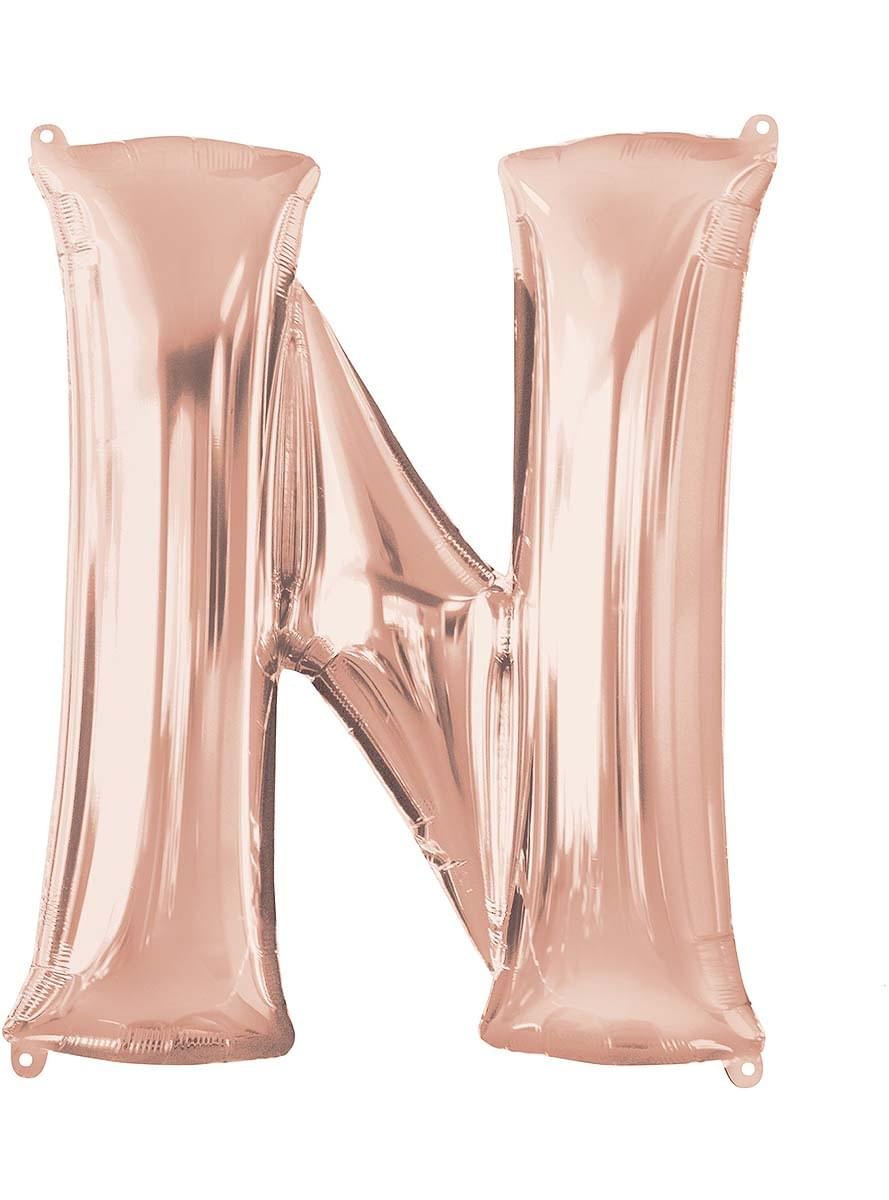 Letter N Foil Balloon in Rose Gold (81cm)