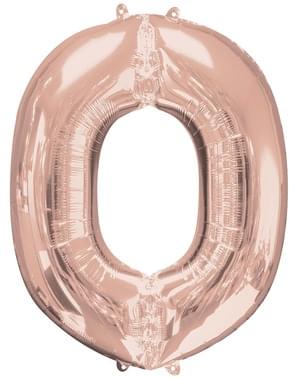 Ballon aluminium lettre O doré rose (83 cm)