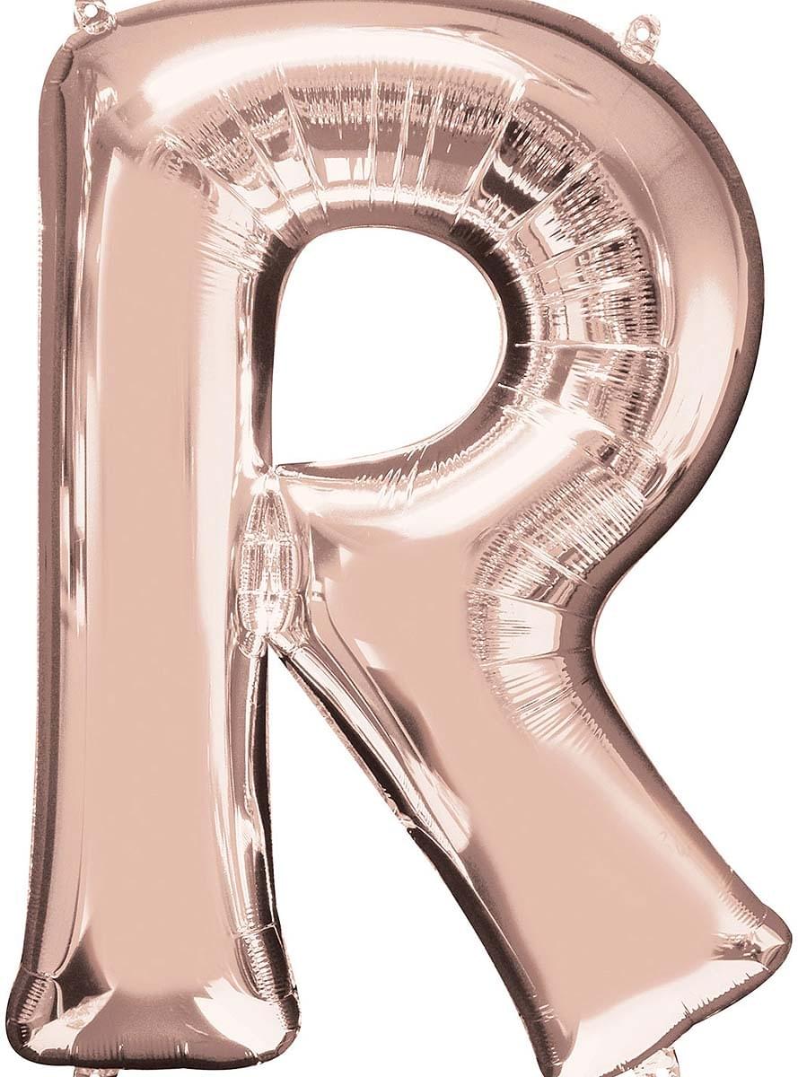 Palloncino foil lettera R oro rosa (81 cm)