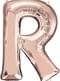 Balão de foil letra R rosa dourado (81cm)