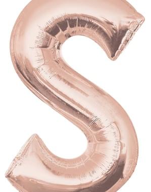 Letter S Foil Balloon in Rose Gold (88cm)