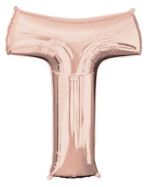 Balon folie litera T roz auriu (81cm)