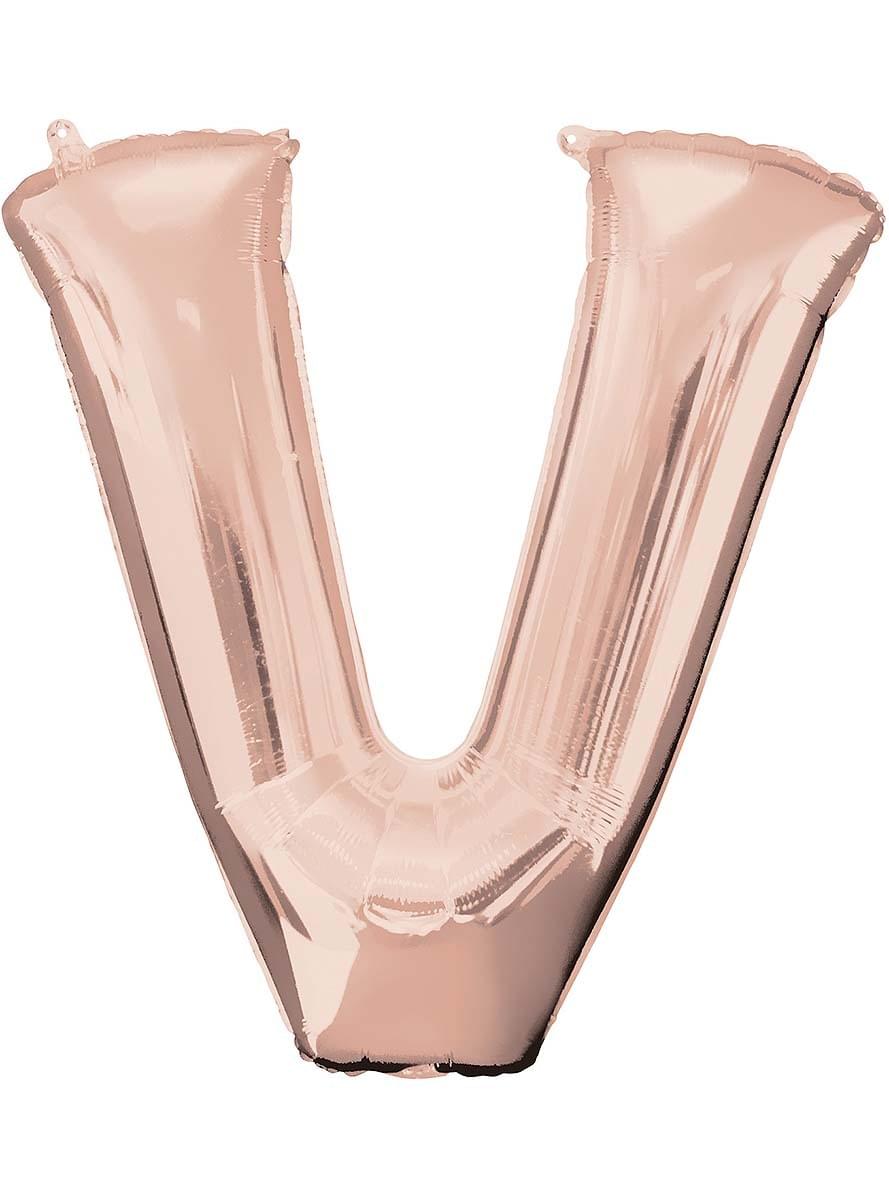 Rózsaarany V betűs léggömb (81cm)