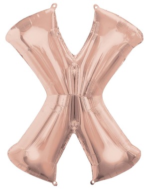 Palloncino foil lettera X oro rosa (88cm)
