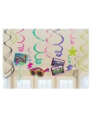 80er Tema Hængende Spiraler