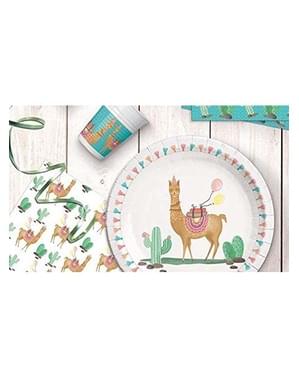 8 Small Llama Plates (20 cm) - Llama