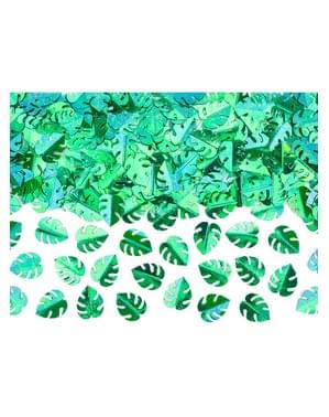 Confettis de table feuilles tropicales métallisées
