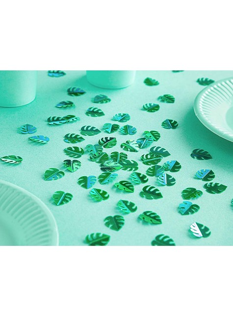 Metallic Tropical Leaves Table Confetti