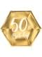 6 Gold 50th Birthday Plates (20 cm)
