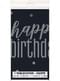Black “Happy Birthday” Table Cover - Black & Silver Glitz