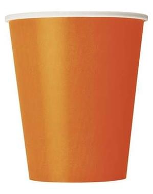 8 Pappbecher orange - Basicfarben Collection