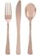 18pc Rose Gold Plastic Cutlery Set - Línea Colores Básicos