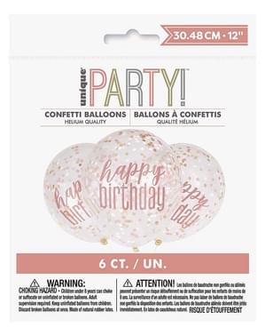 6 Balony z konfetti 