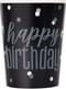 8 perechi de ochelari negri „Happy Birthday” - Black & Silver Glitz