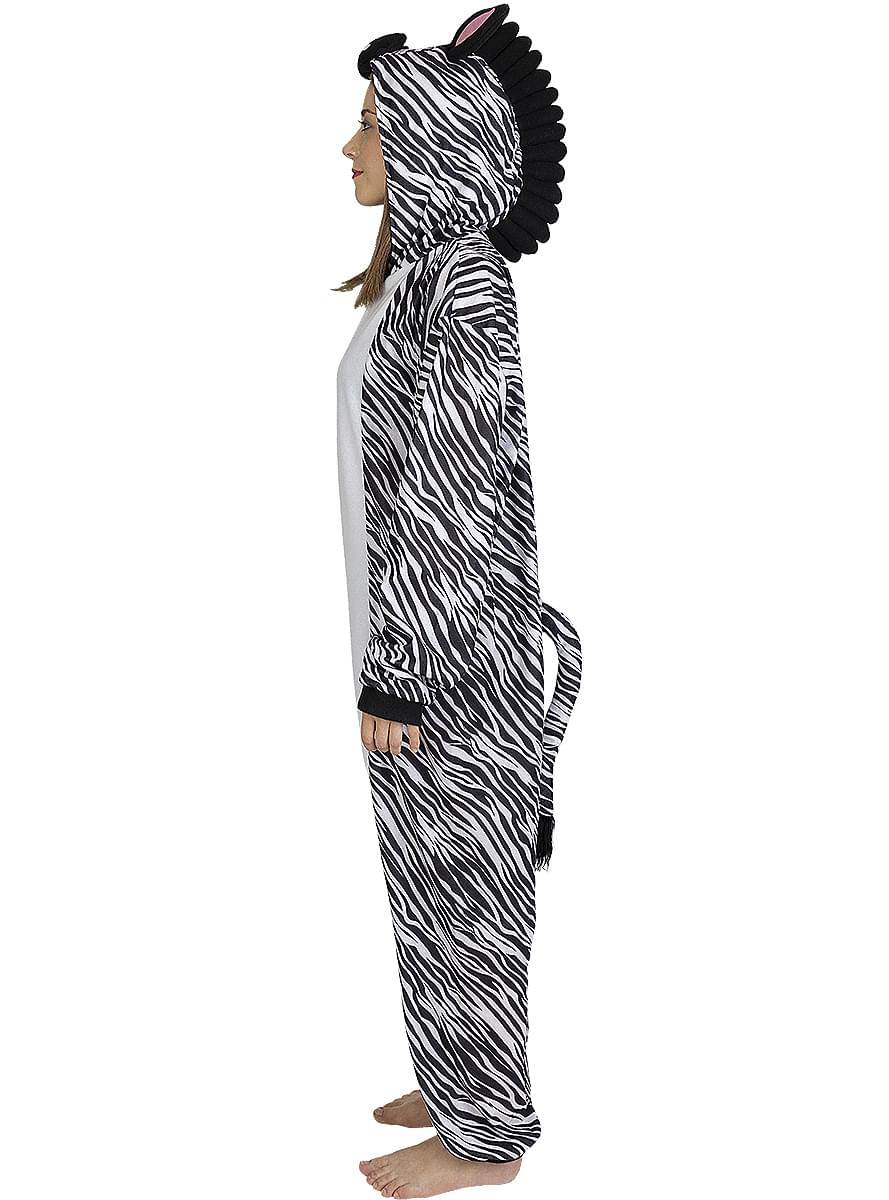 Maskeraddräkt med Zebra onesie för vuxen