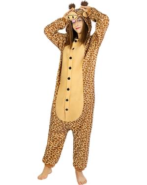 Onesie giraffe kostuum voor volwassenen