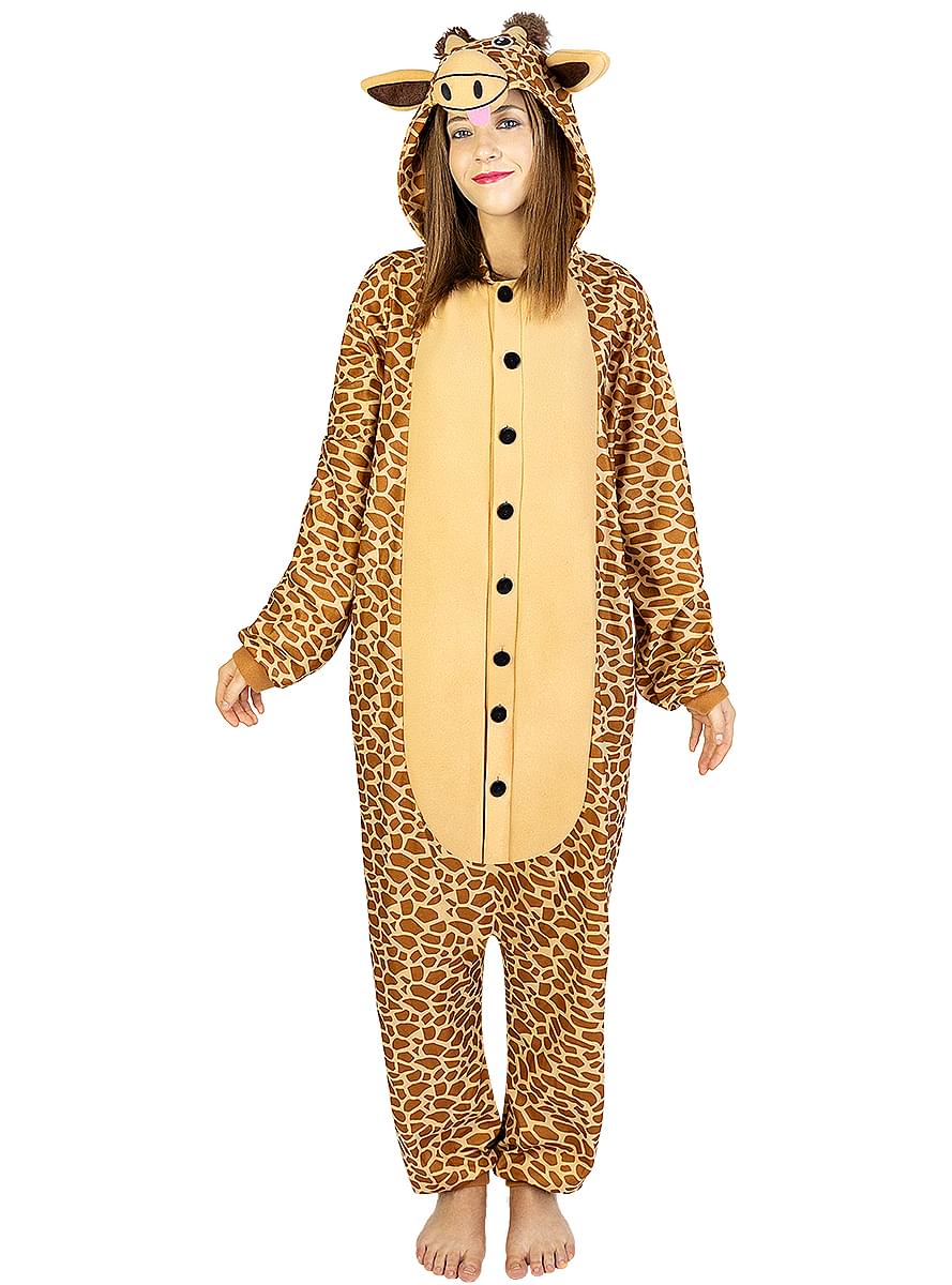 Onesie giraffe kostuum voor volwassenen