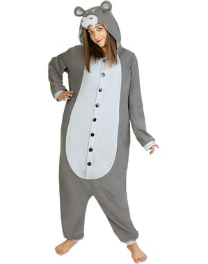 Fato de hipopótamo onesie para adulto