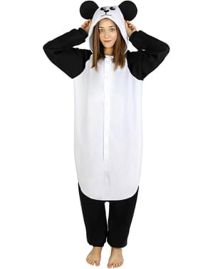 Panda kostiumas onesie suaugusiems