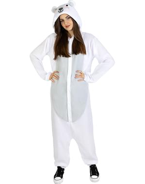 Eisbär Onesie Kostüm für Erwachsene