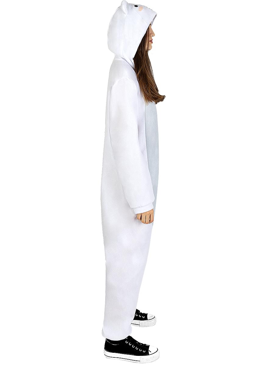 Disfraz de oso polar onesie para adulto