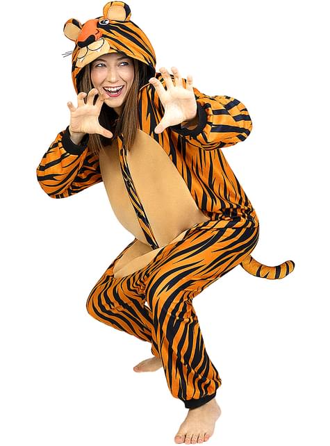 boekje Binnen Startpunt Onesie tijger kostuum voor volwassenen. Volgende dag geleverd | Funidelia