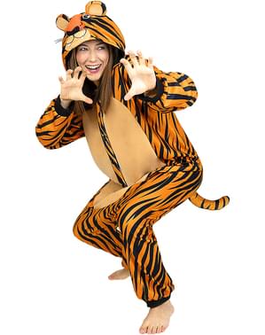 Tiger onesie kostýmu fyrir fullorðna