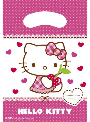 6 sacchetti per caramelle Hello Kitty - Hello Kitty Hearts per feste e  compleanni