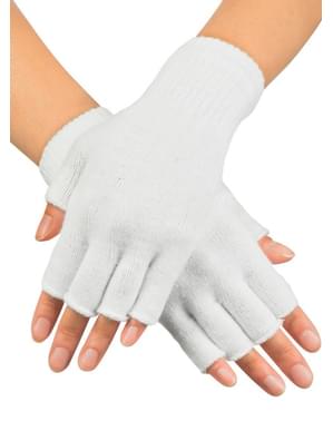 Mănuși albe fără degete pentru adult