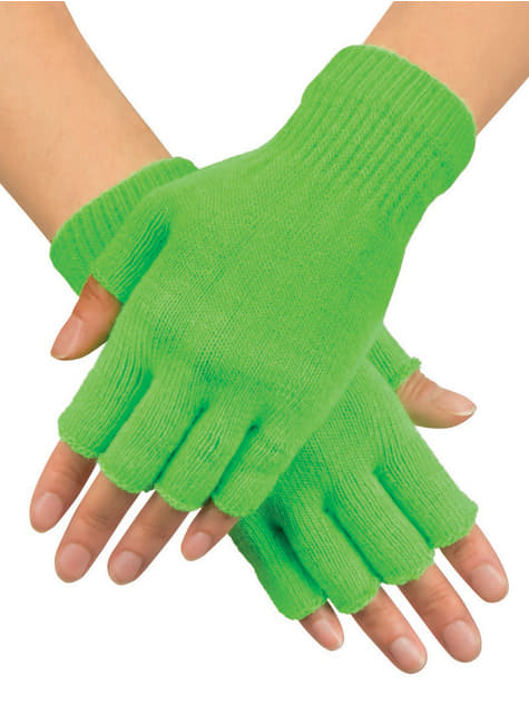 Fingerlose grüne Handschuhe für Erwachsene