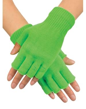 Handskar gröna utan fingrar för vuxen