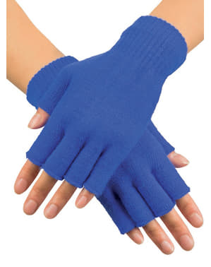 Adult's Blue Fingerless Gloves